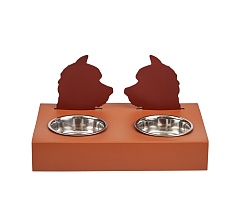 Подставка с мисками Dog 40x22xH7.5