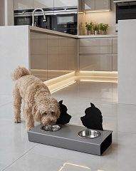 Подставка с мисками Dog 40x22xH7.5